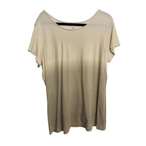 Isaac Mizrahi Live Ivory Short Sleeve Shirt Women's Size 1X‎